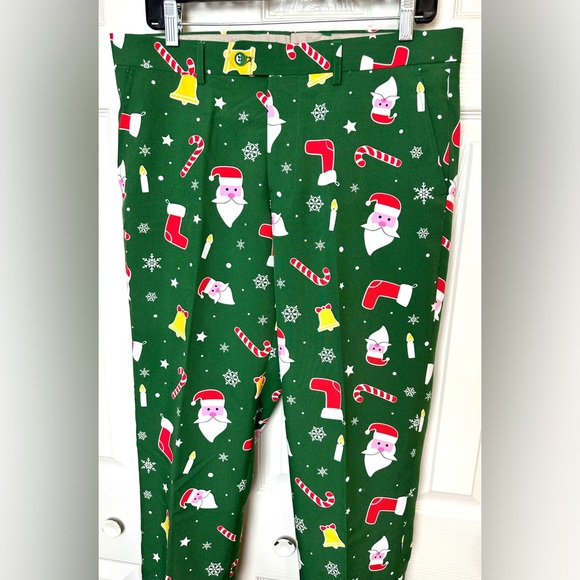 OPPOSUITS Santa Boss Novelty Costume Christmas Party Holiday Green Red Outfit - Picture 5 of 16